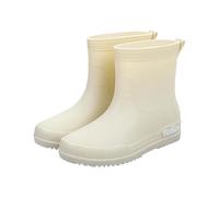 Generisch Stivaletti da donna estivi, piatti, in gomma, corti, antiscivolo, per il tempo libero, impermeabili, resistenti all'usura, beige., 39 EU