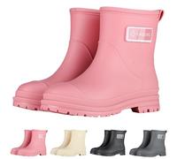 Generisch Stivaletti da pioggia da donna, in gomma, impermeabili, leggeri, per giorni di pioggia, comodi stivaletti in tinta unita, traspiranti, Colore: rosa., 39 EU