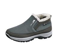 Generisch Stivaletti invernali caldi lavorati a maglia con tomaia isolata, suola imbottita, comodi da infilare, scarpe da esterno per tutto il giorno, grigio., 44 EU