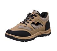 Generisch Stivaletti invernali da uomo, per il tempo libero, con lacci, imbottiti, in pile, con suola morbida, spessa, caldi, invernali, con lacci, antiscivolo, marrone, 41 EU