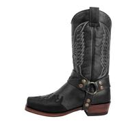 Generisch Stivaletti medievali da uomo, stile steampunk, da cavaliere, per feste in maschera, in pelle, corti, vintage, per il tempo libero, per cosplay, 01 nero, 40 EU