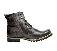 Generisch Stivaletti sfoderati, da uomo, da moto, invernali, con lacci, vintage, con protezione contro i piedi, per il tempo libero, classici e comodi, per unisex e lavoro, marrone, 39 EU