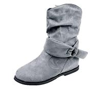 Generisch Stivali alla caviglia da donna con tacco da donna, per il tempo libero, con cerniera gotica, retrò, occidentale, stivaletti da cavaliere primaverili, stivaletti a mezza altezza, eleganti