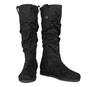 Generisch Stivali alti da uomo per il tempo libero, eleganti scarpe al ginocchio, perfetti per tutte le stagioni, comodo design slip-on, combinazione versatile con jeans Taekwondo scarpe uomo, Nero