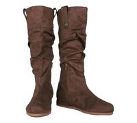 Generisch Stivali alti da uomo per il tempo libero, eleganti scarpe al ginocchio, perfetti per tutte le stagioni, comodo design slip-on, combinazione versatile con jeans Taekwondo scarpe uomo, marrone