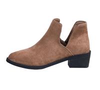 Generisch Stivali classici da donna Deep Side V, stivali invernali caldi, per le mezze stagioni, stivali da donna Chelsea Boots, autunno e inverno, eleganti stivali corti, marrone, 43 EU