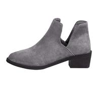 Generisch Stivali classici da donna Deep Side V, stivali invernali caldi, per le mezze stagioni, stivali da donna Chelsea Boots, autunno e inverno, eleganti stivali corti, grigio., 41 EU