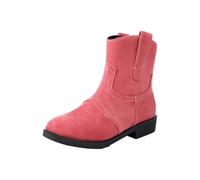 Generisch Stivali da cowboy moderni da donna, stile vintage, da equitazione con tacco piatto e cerniera laterale da uomo, taglia L, Colore: rosa., 44 EU