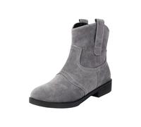 Generisch Stivali da cowboy moderni da donna, stile vintage, da equitazione con tacco piatto e cerniera laterale da uomo, taglia L, grigio., 43 EU