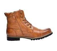 generisch Stivali da moto da uomo, classici Chukka, da motociclista, per il tempo libero, con chiusura a strappo laterale, alti stivali da lavoro vintage da uomo, giallo., 43 EU