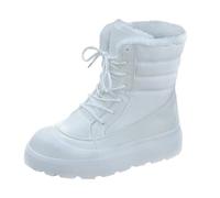 Generisch Stivali da neve da donna, impermeabili e foderati, in cotone, da donna, con fodera in pile, antiscivolo, con chiusura lampo frontale, con gambo in cotone, Azzurro, 37 EU