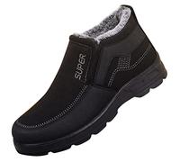 Generisch Stivali da neve da uomo alla moda per l'inverno, suola antiscivolo, design elegante, con imbottitura calda, ideali per la neve fredda, Nero , 43 EU