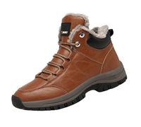 Generisch Stivali da neve da uomo, caldi, da trekking, da uomo, ammortizzati, con suola spessa, con lacci, protezione contro i passi, ammortizzazione, leggeri, comodi, marrone, 45 EU