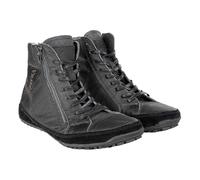 Generisch Stivali da neve da uomo, foderati, impermeabili, con chiusura lampo, con lacci, in pelle, vintage, per attività all'aria aperta, in tinta unita, classici, Nero , 46 EU