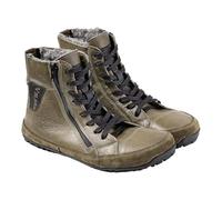 Generisch Stivali da neve da uomo, foderati, impermeabili, con chiusura lampo, con lacci, in pelle, vintage, per attività all'aria aperta, in tinta unita, classici, verde, 37 EU