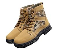 Generisch Stivali da neve da uomo, mimetici: stivali invernali foderati in pile, con lacci da trekking, caldi, protezione contro i piedi, scarpe per il tempo libero, giallo., 43 EU