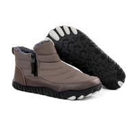 Generisch Stivali da neve da uomo per l'inverno, spessi e caldi, chiusura lampo, isolamento ottimale, scarpe da esterno eleganti, resistenti e confortevoli, grigio., 45 EU
