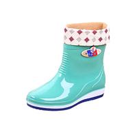 Generisch Stivali da pioggia alla moda per le donne Scarpe da acqua comode Stivali di gomma traspiranti Scarpe pratiche per il tempo bagnato Elegante Abbigliamento da pioggia da donna, verde, 37 EU