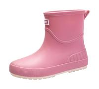 Generisch Stivali da pioggia da donna alla moda, con altezza del gambale, impermeabili, da giardino, con bordo decorativo, lavabili, a prova di perdite, per le giornate bagnate, Colore: rosa., 37 EU
