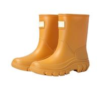 Generisch Stivali da pioggia da donna, comodi, leggeri, piatti, impermeabili, alla moda, antiscivolo, traspiranti, tinta unita, per attività all'aperto, giallo., 39 EU
