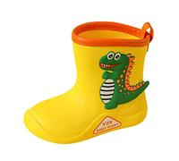 Generisch Stivali da pioggia per bambini, ragazzi e ragazze, stivali di gomma per bambini, in gomma, casual, tutti gli studenti della scuola all'aperto, antiscivolo, resistenti all'abrasione, giallo
