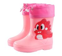 Generisch Stivali da pioggia per stivaletti regolabili con vestibilità comoda, robuste scarpe da gioco per bambini da due a nove anni, Colore: rosa., 25 EU