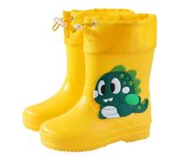 Generisch Stivali da pioggia per stivaletti regolabili con vestibilità comoda, robuste scarpe da gioco per bambini da due a nove anni, giallo., 23 EU