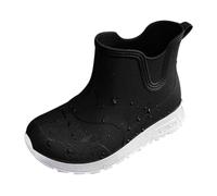 Generisch Stivali da pioggia ragazzi e ragazze antiscivolo e indossare bambini quattro stivali da pioggia bambini scolari casual moda tutte le scarpe da acqua all'aperto, Nero , 25 EU