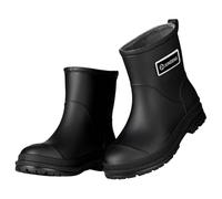 Generisch Stivali di gomma da donna a mezza altezza, antiscivolo, impermeabili, stivaletti a gambo largo, vintage, in gomma, leggeri, scarpe da giardino, stivali da pioggia larghi, Z3, nero., 37 EU
