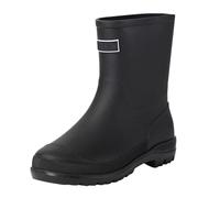 Generisch Stivali di gomma da donna a mezza altezza Chelsea, impermeabili, traspiranti, antiscivolo, comodi, da giardino, per lavori all'aperto, pesca, per auto, Nero , 41 EU