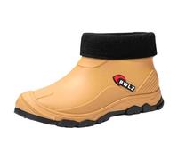 Generisch Stivali di gomma da donna e uomo, impermeabili, eleganti, caldi, corti per il cammino al lavoro, scarpe in gomma da cucina, ghette impermeabili durevoli per esterni, cachi, 40 EU
