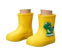 Generisch Stivali di gomma per bambini, impermeabili, antiscivolo, leggeri come una piuma, per ragazzi e ragazze, suola robusta riflettente, per tutte le stagioni, con dinosauri riflettenti, Giallo 12