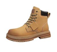 Generisch Stivali eleganti da uomo in pelle High Top Work Boots in pelle stivali invernali da uomo stivali da neve impermeabili invernali stivali invernali invernali outdoor, giallo chiaro, 45 EU