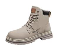 Generisch Stivali eleganti da uomo in pelle High Top Work Boots in pelle stivali invernali da uomo stivali da neve impermeabili invernali stivali invernali invernali outdoor, grigio., 43 EU