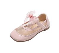 Generisch Stivali estivi da ragazza, carino, pizzo piatto, fiocco, chiusura a gancio, comodi, traspiranti, per il tempo libero invernali 26, Colore: rosa., 30 EU