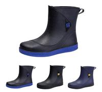 Generisch Stivali in gomma da uomo, slip on Rain Boots, Water Shoes Top Rubber Scarpe casual Fashion, Outdoor Work Fishing Car Wash Kitchen Non Slip Overshoes,Rain Boots, Blu, 41 EU