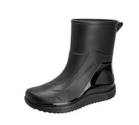 Generisch Stivali in gomma semi-alti, da uomo, antiscivolo, impermeabili, con suola spessa, alla moda, comodi, da pesca all'aperto, antivento, resistenti all'abrasione, da giardino, Nero , 43 EU