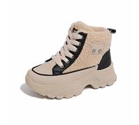 Generisch Stivali invernali alti 2026, stile casual, stivali corti con suola spessa, foderati caldi, ideali per scivolare dentro, scarpe outdoor invernali, Nero , 39 EU