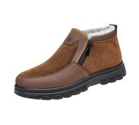 Generisch Stivali invernali con cerniera laterale, scarpe da uomo senza lacci, scarponi da neve slip-on, antiscivolo, scarponi da trekking, monocromatici, stivali da neve classici per l'inverno