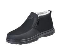 Generisch Stivali invernali con cerniera laterale, scarpe da uomo senza lacci, scarponi da neve slip-on, antiscivolo, scarponi da escursionismo, monocromatici, stivali da neve classici per l'inverno
