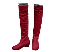 Generisch Stivali invernali da donna, con tacco a blocco, comodi, eleganti, da donna, stile retrò, per l'inverno, l'autunno, O rosso., 41 EU