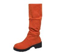 Generisch Stivali invernali da donna con zeppa, traspiranti, comodi, per il tempo libero, tutti i giorni, ciaspole termiche, classiche, casual, per le giornate fredde, Arancione B., 42 EU