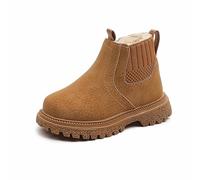 Generisch Stivali invernali da ragazza, suola morbida, stivali alla moda per bambini in stile inglese, ideali per attività all'aperto casual, giallo., 28 EU