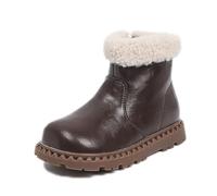 Generisch Stivali invernali di alta qualità per ragazze con doppio isolamento robusto per bambini attivi nella stagione fredda, caffè, 33 EU