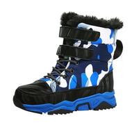 Generisch Stivali invernali in velluto alla moda per ragazze con suola robusta profilata stivali ideali per il tempo libero nella stagione fredda, Blu, 36 EU