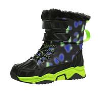 Generisch Stivali invernali in velluto alla moda per ragazze con suola robusta profilata stivali ideali per il tempo libero nella stagione fredda, verde, 36 EU