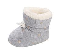 Generisch Stivali invernali per bambini, con morbida imbottitura, in pile, caldi, comodi, con suola morbida, in cotone, graziosi e belli, con ricamo, modello Bootie, grigio., 19 EU