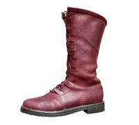 Generisch Stivali medievali rinascimentali per uomini e donne, comodi, per il tempo libero, medievali, gotici, per Halloween, cosplay, stivaletti, Colore: rosso, 46 EU