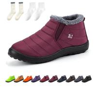 Generisch Stivali ortopedici impermeabili, caldi e foderati in peluche, comodi stivali invernali unisex, rosso vivo, 44 EU