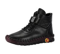 Generisch Stivali sopra il ginocchio Donne Shark Boots Inverno Grande Commercio Estero Donne Scarpe Stringate Peluche Caldo Interno Breve Stivali Per Le Donne, Nero , 42 EU